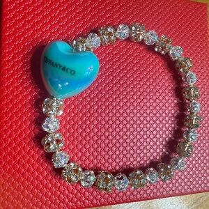 Tiffany & Co. Turquoise Heart Bracelet with Silver Accents
